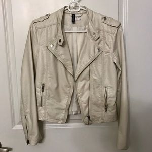 H&M divided - Cream pleather jacket